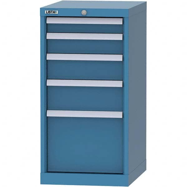 LISTA - 5 Drawer, 216 Compartment Bright Blue Steel Modular Storage Cabinet - Apex Tool & Supply