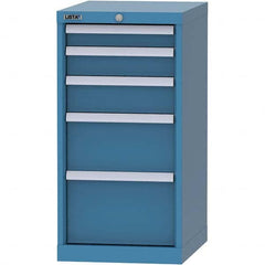 LISTA - 5 Drawer, 216 Compartment Bright Blue Steel Modular Storage Cabinet - Apex Tool & Supply
