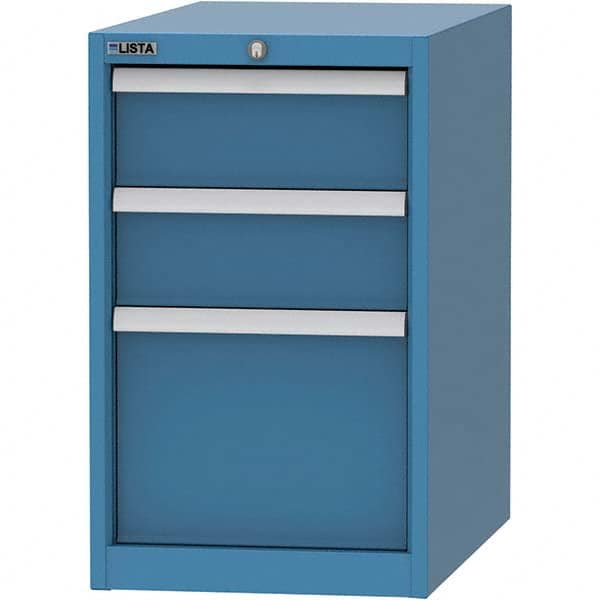 LISTA - 3 Drawer, 45 Compartment Bright Blue Steel Modular Storage Cabinet - Apex Tool & Supply