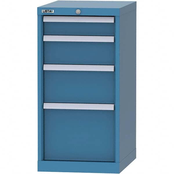LISTA - 4 Drawer, 216 Compartment Bright Blue Steel Modular Storage Cabinet - Apex Tool & Supply