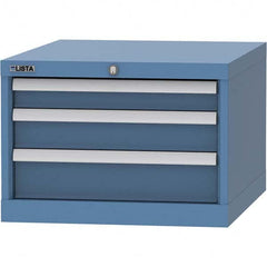 LISTA - 3 Drawer, 99 Compartment Bright Blue Steel Modular Storage Cabinet - Apex Tool & Supply