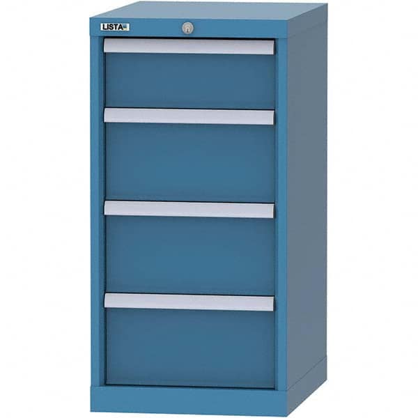 LISTA - 4 Drawer, 216 Compartment Bright Blue Steel Modular Storage Cabinet - Apex Tool & Supply