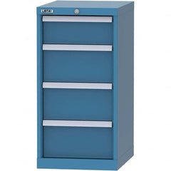 LISTA - 4 Drawer, 216 Compartment Bright Blue Steel Modular Storage Cabinet - Apex Tool & Supply