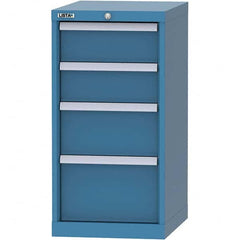 LISTA - 4 Drawer, 216 Compartment Bright Blue Steel Modular Storage Cabinet - Apex Tool & Supply
