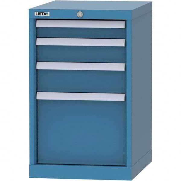 LISTA - 4 Drawer, 216 Compartment Bright Blue Steel Modular Storage Cabinet - Apex Tool & Supply