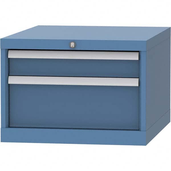 LISTA - 2 Drawer, 99 Compartment Bright Blue Steel Modular Storage Cabinet - Apex Tool & Supply