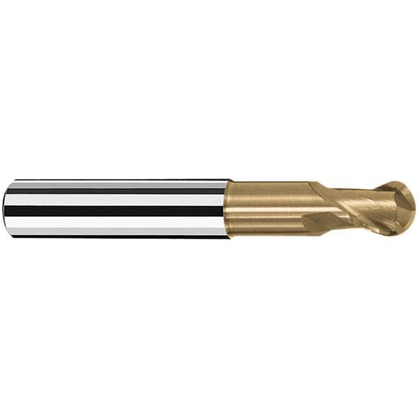 Fraisa - 1mm Diam, 1.5mm LOC, 2 Flute Solid Carbide Ball End Mill - Apex Tool & Supply