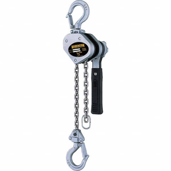 Harrington Hoist - 1,000 Lb Capacity, 5' Lift Height, Chain Mini Lever Manual Hoist - Apex Tool & Supply