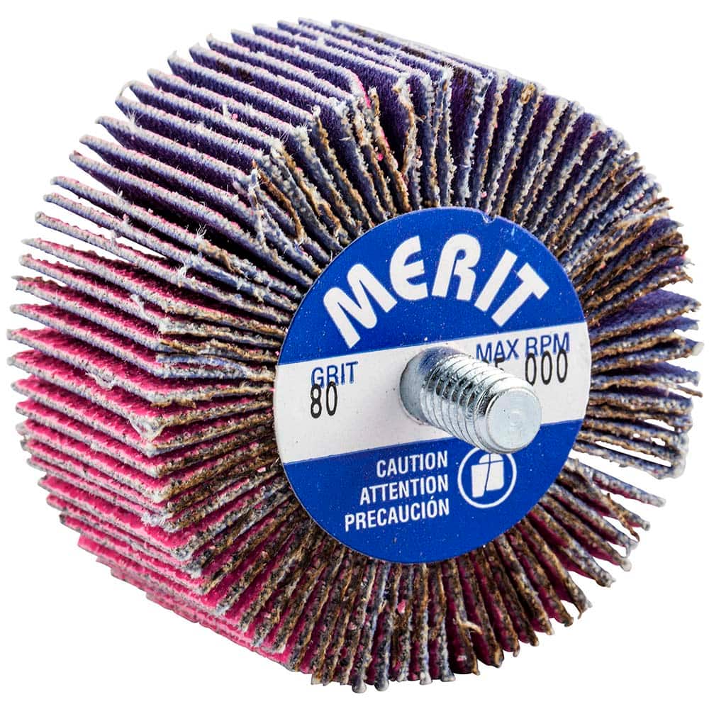 Merit Abrasives - 2 x 1" 80 Grit Ceramic Alumina Unmounted Flap Wheel - Apex Tool & Supply