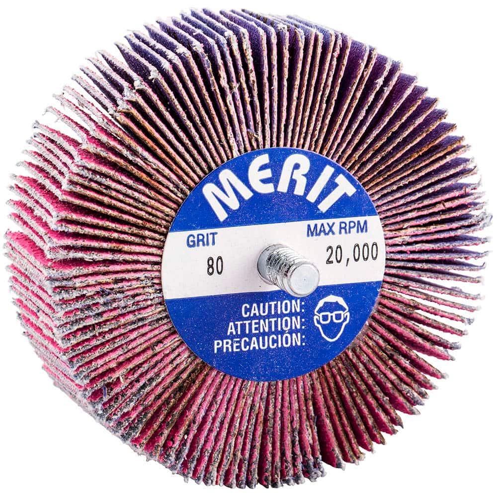 Merit Abrasives - 3 x 1" 80 Grit Ceramic Alumina Unmounted Flap Wheel - Apex Tool & Supply