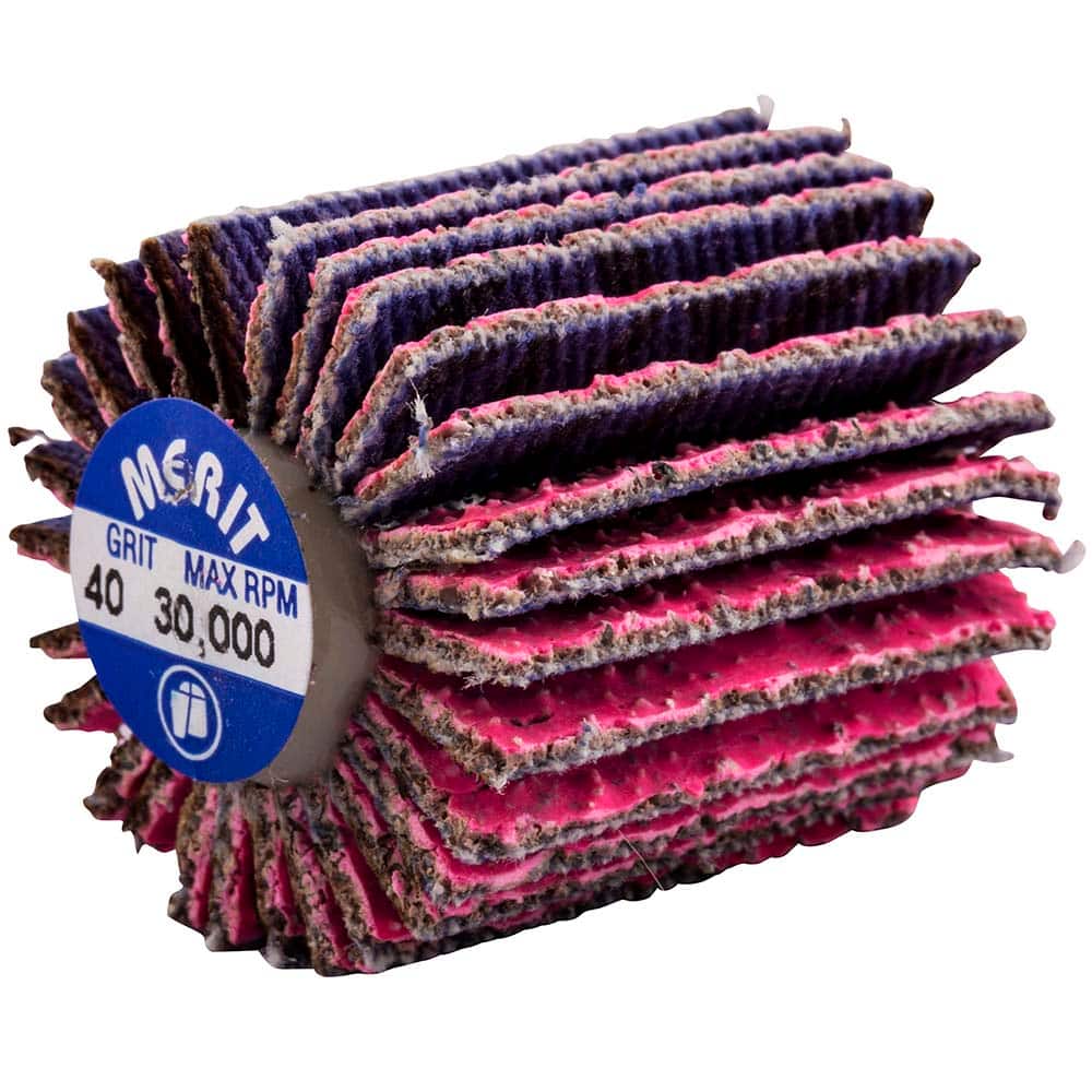 Merit Abrasives - 1 x 1" 40 Grit Ceramic Alumina Unmounted Flap Wheel - Apex Tool & Supply