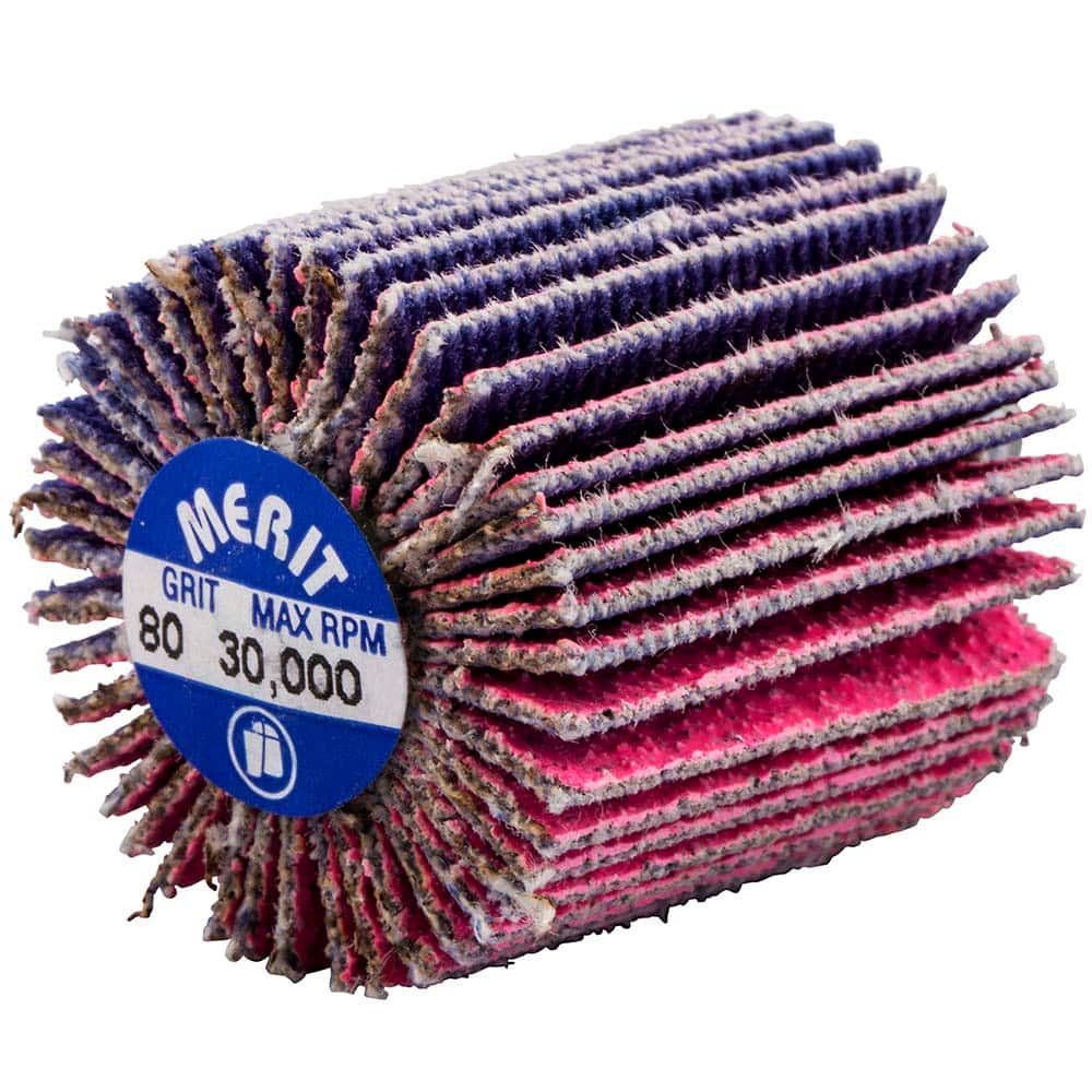 Merit Abrasives - 1 x 1" 80 Grit Ceramic Alumina Unmounted Flap Wheel - Apex Tool & Supply
