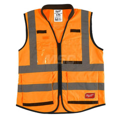 High Visibility Vest: Large & X-Large Yellow, Zipper Closure