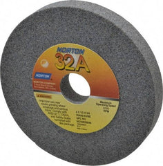 Norton - 60 Grit Aluminum Oxide Type 1 Internal Grinding Wheel - 4" Diam x 3/4" Hole x 1/2" Thick, 8,120 Max RPM, Type 1 Medium Grade, K Hardness, Vitrified Bond, One-Side Recess - Apex Tool & Supply