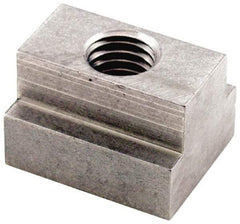 Jergens - 1/2-13 Tapped Through T Slot Nut - 9/16" Slot Width, 7/8 x 5/16" Base Width x Height, 1-1/4 x 3/4" OAL x Height - Apex Tool & Supply