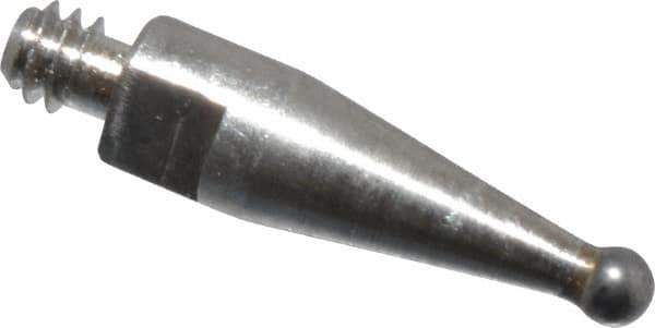 Mitutoyo - 1mm Ball Diam, Steel, Ball Test Indicator Contact Point - 8.5mm Contact Point Length, Use with Mitutoyo 513 Series Dial Test Indicators - Apex Tool & Supply