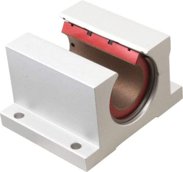 Pacific Bearing - 1" ID, 3-1/4" OAW x 2.813" OAL x 10.5mm OAH Open Pillow Block - 3,525 Lb Static Cap, 2-7/8" Btw Mnt Hole Ctrs, 1.187" Base-to-Ctr Ht, Aluminum - Apex Tool & Supply