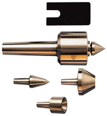 Riten - 4 Point, 1400 Lb Max Workpiece, Bull Nose, Female, Standard & Tracer Points, Hardened Tool Steel, Live Center & Point Set - 5MT Taper, Interchangeable - Apex Tool & Supply