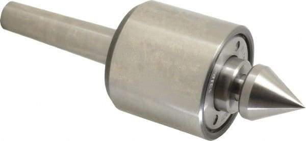 Riten - MT2 Taper Shank, 2-1/8" Head Diam Live Center - 5,000 Max RPM, 2" Head Length, 1" Point Diam, 1/4" Point Len, 100 Lb Max Workpc, 2" OAL, Male Point - Apex Tool & Supply