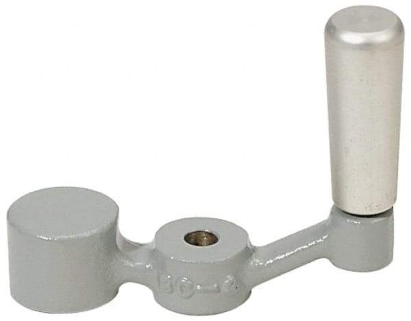Jergens - 1" Hub Height Crank Handle - 1/4" Bore, 5-11/16" Center to Center, Aluminum - Apex Tool & Supply