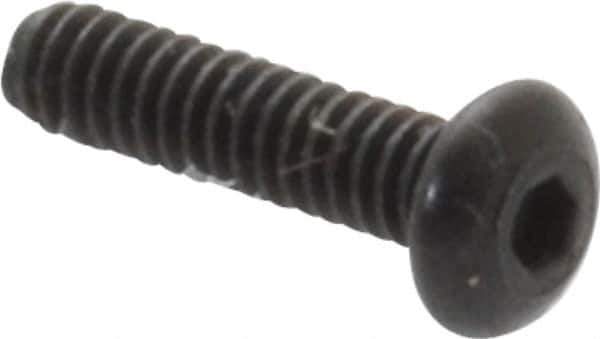 Value Collection - #0-80 UNF Hex Socket Drive, Button Screw - Alloy Steel, Black Oxide Finish, Fully Threaded, 1/4" Length Under Head - Apex Tool & Supply