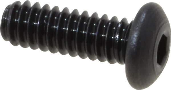 Value Collection - #0-80 UNF Hex Socket Drive, Button Screw - Alloy Steel, Black Oxide Finish, Fully Threaded, 3/16" Length Under Head - Apex Tool & Supply
