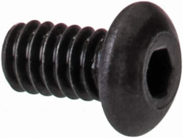 Value Collection - #0-80 UNF Hex Socket Drive, Button Screw - Alloy Steel, Black Oxide Finish, Fully Threaded, 1/8" Length Under Head - Apex Tool & Supply