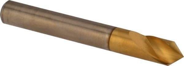 M.A. Ford - 1/4" Head Diam, 1/4" Shank Diam, 1 Flute 82° High Speed Steel Countersink - TiN Finish, 2" OAL - Apex Tool & Supply