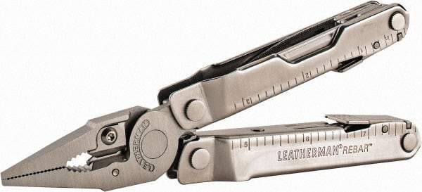 Leatherman - 17 Piece, Multi-Tool Set - Gray, 6-1/4" OAL, 4" Closed Length - Apex Tool & Supply