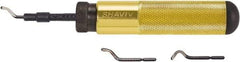 Shaviv - 5 Piece High Speed Steel Blade Hand Deburring Tool Set - E Blade Holder, E100, E200, E300 Blades, For Hole Edge, Straight Edge - Apex Tool & Supply