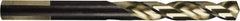 Hertel - Letter H 137° High Speed Steel Jobber Drill - Oxide/Gold Finish, Right Hand Cut, Spiral Flute, 4-1/8" OAL, Split Point - Apex Tool & Supply