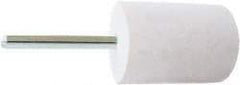 Value Collection - 1" Diam, 1/4" Shank Diam, Cylinder Shaped Mounted Bob - Medium Density, 2" Head Length, 2" Shank Length, Wool Felt - Apex Tool & Supply