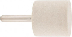 Value Collection - 1-1/4" Diam, 1/4" Shank Diam, Cylinder Shaped Mounted Bob - Rock Hard Density, 1-1/4" Head Length, 2" Shank Length, Wool Felt - Apex Tool & Supply