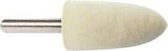 Value Collection - 3/4" Diam, 1/4" Shank Diam, Bullet Shaped Mounted Bob - Medium Density, 1-1/2" Head Length, 2" Shank Length, Wool Felt - Apex Tool & Supply
