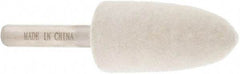 Value Collection - 3/4" Diam, 1/4" Shank Diam, Bullet Shaped Mounted Bob - Rock Hard Density, 1-1/2" Head Length, 2" Shank Length, Wool Felt - Apex Tool & Supply