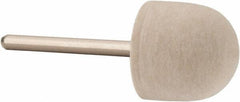 Value Collection - 3/4" Diam, 1/8" Shank Diam, Oval Shaped Mounted Bob - Hard Density, 3/4" Head Length, 2" Shank Length, Wool Felt - Apex Tool & Supply