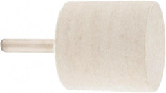 Value Collection - 1-1/2" Diam, 1/4" Shank Diam, Cylinder Shaped Mounted Bob - Rock Hard Density, 1-1/2" Head Length, 2" Shank Length, Wool Felt - Apex Tool & Supply