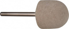 Value Collection - 3/4" Diam, 1/8" Shank Diam, Oval Shaped Mounted Bob - Rock Hard Density, 3/4" Head Length, 2" Shank Length, Wool Felt - Apex Tool & Supply
