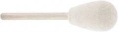 Value Collection - 1/2" Diam, 1/8" Shank Diam, Olive Shaped Mounted Bob - Rock Hard Density, 3/4" Head Length, 2" Shank Length, Wool Felt - Apex Tool & Supply