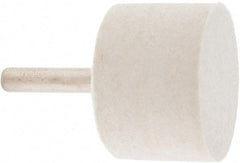 Value Collection - 1-1/2" Diam, 1/4" Shank Diam, Cylinder Shaped Mounted Bob - Rock Hard Density, 1" Head Length, 2" Shank Length, Wool Felt - Apex Tool & Supply