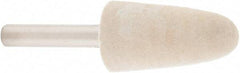 Value Collection - 3/4" Diam, 1/4" Shank Diam, Conical Shaped Mounted Bob - Rock Hard Density, 1-1/2" Head Length, 2" Shank Length, Wool Felt - Apex Tool & Supply