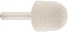 Value Collection - 1" Diam, 1/4" Shank Diam, Oval Shaped Mounted Bob - Rock Hard Density, 1" Head Length, 2" Shank Length, Wool Felt - Apex Tool & Supply
