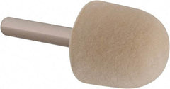 Value Collection - 1" Diam, 1/4" Shank Diam, Oval Shaped Mounted Bob - Medium Density, 1" Head Length, 2" Shank Length, Wool Felt - Apex Tool & Supply