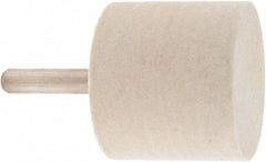 Value Collection - 1-1/2" Diam, 1/4" Shank Diam, Cylinder Shaped Mounted Bob - Hard Density, 1-1/2" Head Length, 2" Shank Length, Wool Felt - Apex Tool & Supply