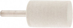 Value Collection - 1" Diam, 1/4" Shank Diam, Cylinder Shaped Mounted Bob - Hard Density, 1-1/2" Head Length, 2" Shank Length, Wool Felt - Apex Tool & Supply