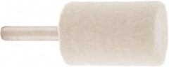 Value Collection - 1" Diam, 1/4" Shank Diam, Cylinder Shaped Mounted Bob - Medium Density, 1-1/2" Head Length, 2" Shank Length, Wool Felt - Apex Tool & Supply
