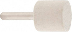 Value Collection - 1" Diam, 1/4" Shank Diam, Cylinder Shaped Mounted Bob - Rock Hard Density, 1" Head Length, 2" Shank Length, Wool Felt - Apex Tool & Supply