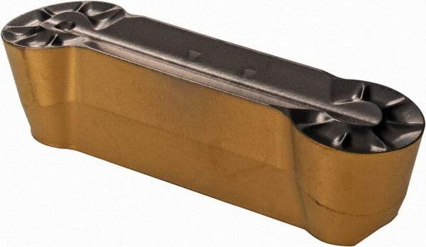 Iscar - 840GDMY Grade IC830, 8mm Cutting Width Carbide Grooving Insert - 25mm Max Depth of Cut, Neutral, 4mm Corner Radius, TiN/TiAlN Finish - Apex Tool & Supply