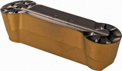Iscar - 840GDMY Grade IC830, 8mm Cutting Width Carbide Grooving Insert - 25mm Max Depth of Cut, Neutral, 4mm Corner Radius, TiN/TiAlN Finish - Apex Tool & Supply