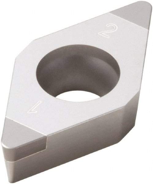 Seco - DCGW32.50.5 Grade CBN200 PCBN Turning Insert - Uncoated, 55° Diamond, 3/8" Inscr Circle, 5/32" Thick, 0.0079" Corner Radius - Apex Tool & Supply